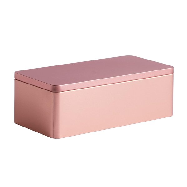 Tianhui Food Storage Containers Tin Box with Airtight Lids Kitchen Pantry Organization Metal Box, Rose Gold, S