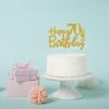 Gold Glitter Happy 70th Birthday Cake Topper, Hello 70, Cheers to 70 Years, 70 & Fabulous Party Decoration
