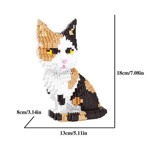 ISeeSee Mini Cat Building Blocks Pet Building Toy Bricks Micro Mini Blocks 3D Puzzle Building Blocks Set Toys Gifts for Kids or Adult (Cat Colorfull 1300PCS)