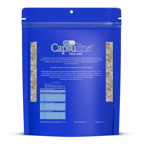 Capsuline Size 00 - Clear Empty Gelatin Capsules - 1000 Count - Empty Gel Pill Capsules - DIY Pure Bovine Pill Capsule filling - Empty Caps - Kosher, Gluten Free and Halal Certified - Non-GMO Certified (Clear)