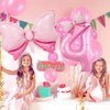 Pink Birthday Balloons, Bow Balloons Number 4 Balloons 40 Inch, 4 Balloon Number for Pink Birthday Decorations, 4th Birthday Decorations Girl