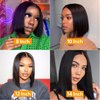 Keytac Bob Wig Human Hair Glueless Wear and Go Pre Plucked Pre Cut Straight Short Bob lace front Wigs for Women 5x5 Hd Lace Closure Bob Wig Brazilian Virgin Hair 180% Density Natural Black 12 Inch