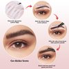 GEUUFEA 4 Sheets Eyebrow Stamp Stencils, Stickable Brow Stickers, Eyebrow Shaping Makeup Eyebrow Cards, Eyebrow template Set for Beginners and Professionals