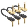 TIMESETL 3 Pack 6 Inch Guitar Patch Cable Ultra Quiet Instrument Effect Pedal Patch Cords 1/4-inch Right Angle Low Profile Pancake Design
