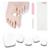 Wekcekcek Semi Cured Gel Toenail Strips, 32 Snow White Toenail Stickers Pedicure Strips Salon Quality Nail Wraps with Nail File & Wood Stick(UV/LED Lamp Required)