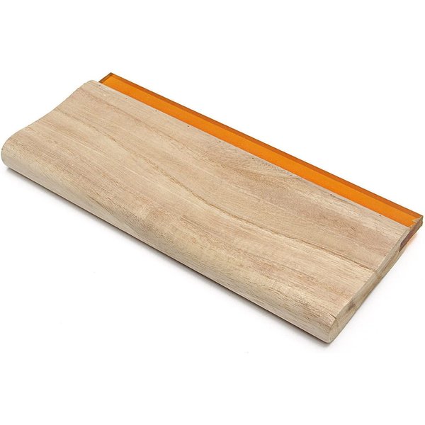 INTBUYING Screen Printing Squeegee Ink Squeegee Wooden Oiliness Scraper 75 Durometer 18inches Long 4 inches Wide with Rubber Blade and Wooden Handle