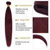 8A Brazilian Virgin Hair 99j Burgundy Straight Hair Weaves Bundle Free Part Red Wine Color 100% Unprocessed Human Hair Weft Weaves (18 INCH)……