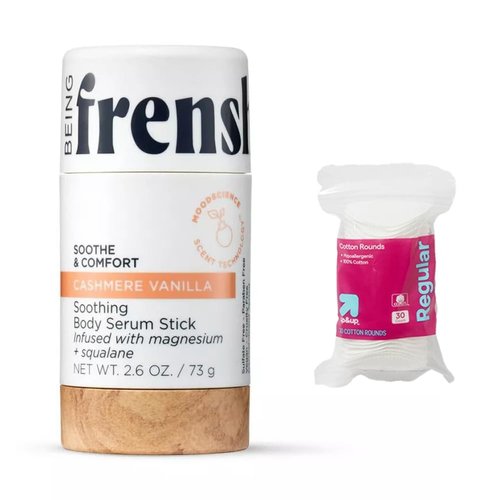 Generic Being Frenshe Soothing and Hydrating Body Serum Stick with Magnesium - Cashmere Vanilla - 2.6oz With Makeup Remover Pads