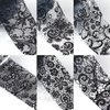 XEAOHESY 20 Rolls Black White Lace Nail Art Foil Transfer Sticker Kit Flower Foil Transfers Decals Lace Flowers Nail Foil Transfer Stickers Sheets Nail Art Sticker Foil Nail Wraps for Foil Nail Art