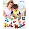 Vanmor Wooden Train Set with Animal Toys, Snap-Connection Animal Train, Matching and Magnetic Number Train Learning Toys, Fine Motor Skill Educational Toy Gift for 3 4 5 Years Old Kids