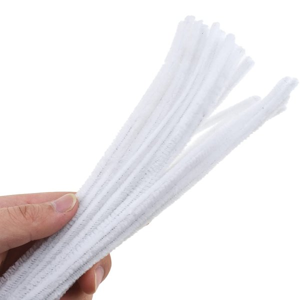 HAHIYO 12inches*6mm White 70PCs Pipe Cleaner Craft Chenille Stem Extra Long Chenille Cleaner Pipe Stem Stable&Soft Craft Supplies Set for Creative DIY Arts Craft Project Kids DIY Art Supplies