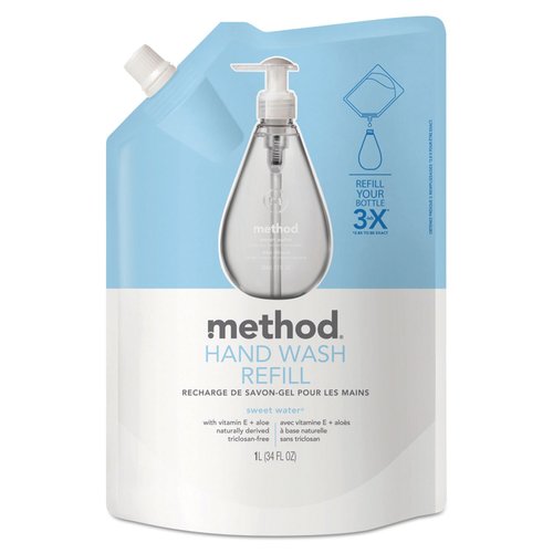 Method 00652 Gel Hand Wash Refill, Sweet Water, 34 oz Pouch