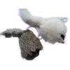 Kats'N Us Trembling Rabbit Fur Mouse Cat Toy with Pull String Cat Toy Gray Color
