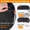 AISI BEAUTY Clip in Hair Extensions, 7PCS Long Black Straight Layered Hair Extensions Upgrade Soft Lace Weft Lightweight Hair Extensions for Women(20 Inches)