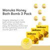 ANIHANA Bath Bombs 3 Pack | Essential Oil Scented Aromatherapy Bath Steamers | Manuka Honey | Birthday Gifts for Women, Mom & Teens | Me Time Spa Day