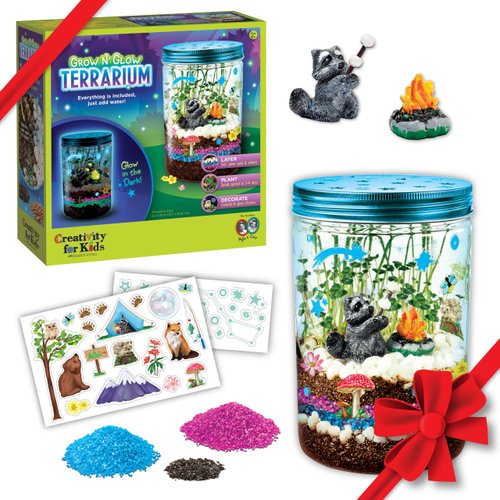 Creativity for Kids Grow 'N Glow Terrarium Kit for Kids - Educational Science Kits Ages 6-8+, Kids Gifts for Boys and Girls, Craft and STEM Projects