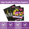 HJINGY 96 PCS Back to the 90s Party Decorations Supplies, Birthday Party Tableware Set 90s Party Dessert Plates Napkins Forks for 24 Guests 80s 90s Party Favors