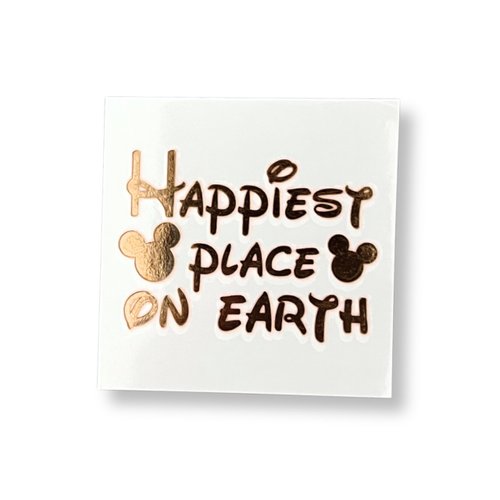 Happiest Place on Earth Gold shiny temporary tattoos great for magical park adventures, theme park tattoosHappiest Place on Earth Gold shiny temporary tattoos great for magical park adventures, theme
