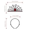 Dzrige Halloween Spider Web Headband,Spider Web Crown Headdress,Black Spider Web Hair Hoop with Red Rhinestones,Halloween Costume Accessories for Women Girls Kids Cosplay