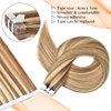 Remy Tape In Human Hair Extensions #8 Camel Brown Mixed with Bleach Blond #613 PU Skin Weft Real Virgin Hair Invisible Tape In Hair Extensions 16 Inch 40g/Pack 20pieces
