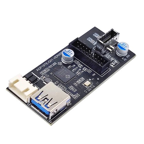 chenyang USB 3.0 19/20Pin to USB 3.0 19/20Pin ＆ USB 3.1 Type E HUB Port Multiplier PCBA Adapter with SATA Power Cable