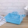 Hamster Cage Travel Carry Rat Cage Small Pets Supplies Hamster Toy Accessories (Blue)- Small Pet
