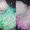 LuckForever 12 Colors Mermaid Iridescent Chunky Glitter Hexagon Fine Glitters Sequins Flakes & Powder Pigment for Epoxy Resin Makeup Body Crafts Nail Art Designs