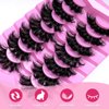 LoveOurHome 7 Pairs Fake Eyelashes Fluffy False Eyelashes Faux Mink Wispy Lashes Natural Look Lash Extension Eye Lashes 18mm 6D Volume Strips False Lashes with Tweezers for Women Teen Girls