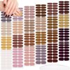 JERCLITY 336 Pieces 24 Sheets Classic Retro Solid Color Nail Polish Strips Glitter Nail Wraps with Nail File Self-Adhesive Dark Nail Stickers Full Nail Wraps for Women Girls Nail Art