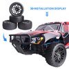 Hobbypark (4-Pack) 1/10 Scale Off Road Buggy Tires & Wheel Rims Set Front and Rear 12mm Hex Hubs with Foam Inserts for RC Hobby Car