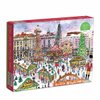 Galison Michael Storrings Christmas Market 1000 Piece Puzzle from Galison - Featuring Beautiful Illustrations of a Festive Snowy Town, 27" x 20", Makes a Wonderful Gift