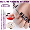 KAYZON Nail Stamper Nail Art Brushes - French Tip Nail Stamp Clear Nail Art Stamper Jelly with Scraper, 3pcs Nail Pen Brushes, Soft Silicone Stamper Printer DIY French Tip Nail Stamping Manicure Tool (Nail Stamper 3PCS Nail Brushes)