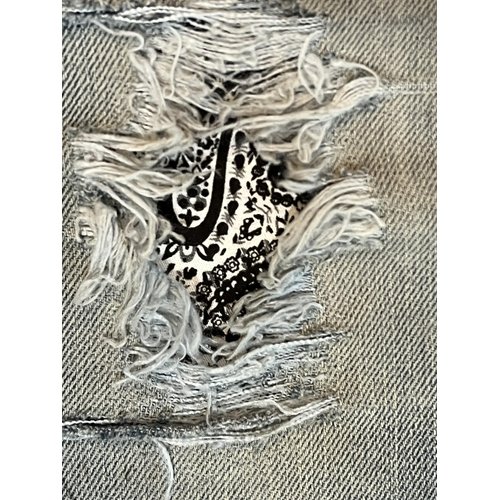 Perfect Paisley Peek-A-Boo Iron On Patches by HoleyPatches (Black & White, 4" x 4")