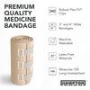 (6 Pack) Elastic Bandage Wrap | Latex-Free Elastic Wraps for Medical & Sports Sprains, Injuries, Wrap Calf, Ankle Wrap & Foot Compression | Cotton Compression Bandage + 6 Extra Clips