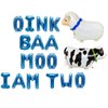 Oink Baa Moo Im Two Birthday Banner,Cow Balloons 2nd Birthday Boy,farm animal birthday party supplies 2 year old,farm theme birthday decorations 2.