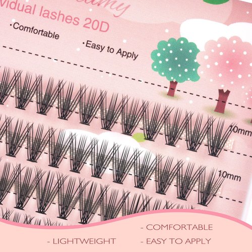 20D Lash Clusters, 240pcs Individual Lash Extensions 20D Volume Cluster Lashes, 8-12mm Mix Lengths C Curl 0.07mm Thickness eyelash Individual Cluster Lashes Apply Under your Lashes(8/9/10/11/12mm)