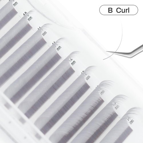 NATUHANA Colored Eyelash Extensions 0.07mm B Curl 8-14mm Mixed Tray Color Lash Supplies Individual Classic Colorful Lash Extensions Dark Brown Volume Lash Extensions (Grey;0.07 B, 8-14 MIX)