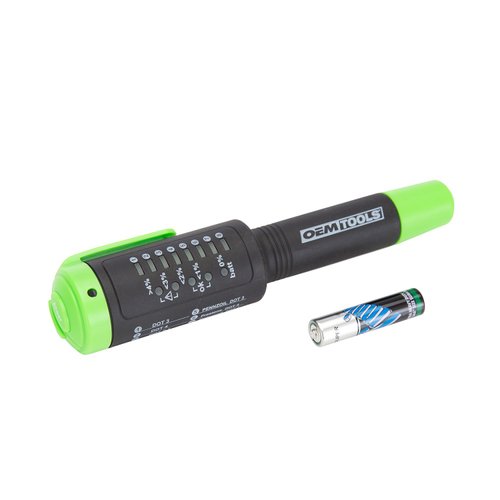 OEMTOOLS 25269 Brake Fluid Tester DOT 3, DOT4 Brake Fluid, DOT 5.1, Brake Tech Tools, Tests Formulas of Brake Fluid for Excess Moisture, Fluid Test Pen