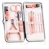 leiwo Manicure Set,Pedicure Kit Nail Scissors Stainless Steel Professional Toenails Cuticle Cutter Clipper Fingernails Grooming Kit with Pink Leather Travel Case (12pcs Pink)