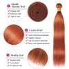 Ginger Bundles Human Hair Color 350 Bundles Human Hair Ginger Orange Bundles Double Weft Brazilian Human Hair Wet and Wavy Bundles Soft and Silky for Black Woman (22 24 26 inch,3 Bundles)