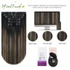 WindTouch Clip in Hair Extensions Real Human Hair 14inch 120g 7Pcs #1BT6P1B Ombre Natural Black to Chestnut Brown Balayage Hair Extensions Clip ins for Women, Human Hair Extensions