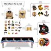 Pirate Birthday Party Decorations Happy Birthday Pirate Theme Party Set Total 103PCS, Include Happy Birthday Banner Cake Cupcake Toppers Hanging Swirls Balloons Table Cover for Kids Boys Birthday