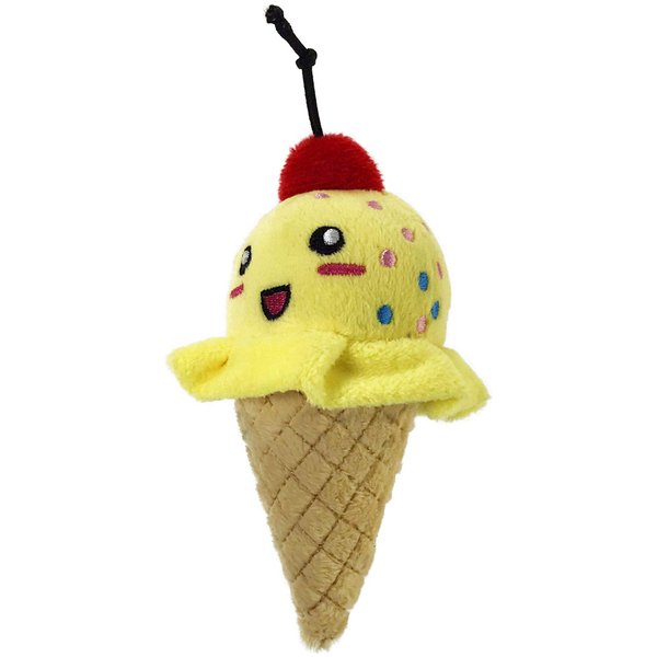 PetSport Tiny Tots Plush Super Soft Dog Toy with Squeaker Made for Small Dogs (Foodies Ice Cream)