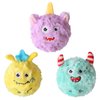 DKING 3Pack Squeaky Dog Balls,2 in1 Funny Puppy Ball Toys,Birthday Dog Toy for Small Medium Dogs (Monster Ball)
