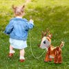 4D Deer Airwalker Walking Animal Balloon For Christmas Party Supplies Baby Showers Gender Reveal Birthday Decor, 3 Pack Self-Stand Reindeer Balloons Forest Critter Buck or Doe Deer Mylar Foil Balloons
