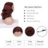 IMSTYLE Auburn Bob Wavy Lace Front Wigs Black Widow Short Copper Red Synthetic Wigs Heat Resistant Hair Natural Hairline with Glueless Wig for Cosplay (Copper Red)