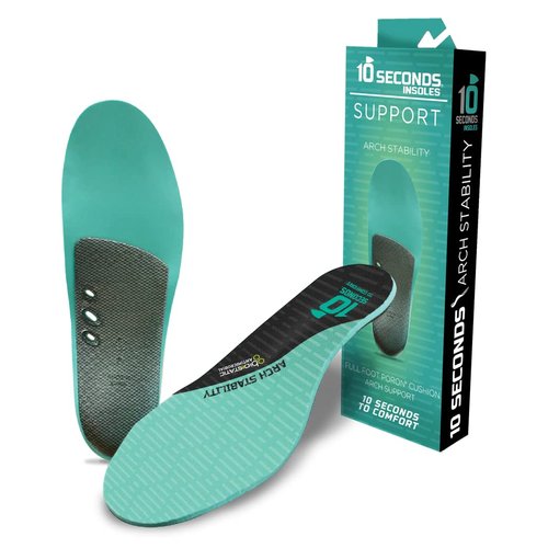 10 Seconds - Aqua Arch Stability Insole, High Arch Support, Shock Absorbing Foam, Stability Plate, 8.5/9.5