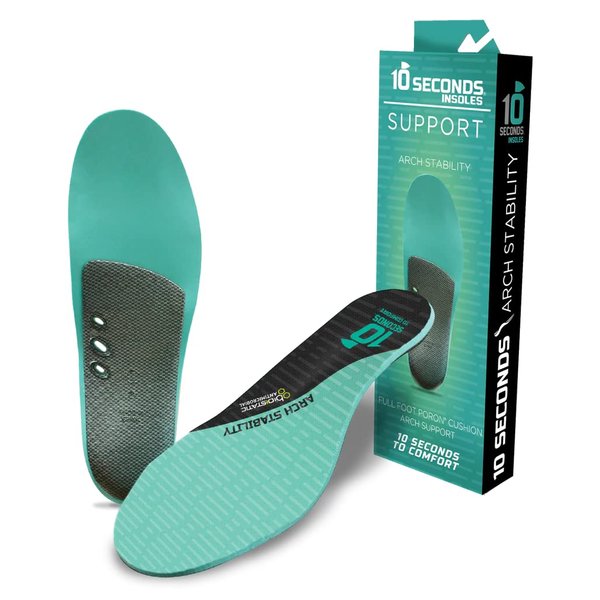 10 Seconds - Aqua Arch Stability Insole, High Arch Support, Shock Absorbing Foam, Stability Plate, 8.5/9.5