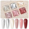 Bevimee Quick Dry Regular Nail Polish Set, 6 Colors Silver Glitter Metallic Pearl Nail Polish & Nude Pink Red Jelly Nail Lacquer Polish Water Based Nail Polish Varnish Manicure Gift for Women 7ML