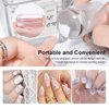 X&D Nail Art Stamper Clear Jelly Nail Art Stamping Transparent Silicone Rubber Nail Polish Stamper with Acrylic Scraper, Spare heads, Stainless Steel Plate Kit for French Tips and Transfer Images A